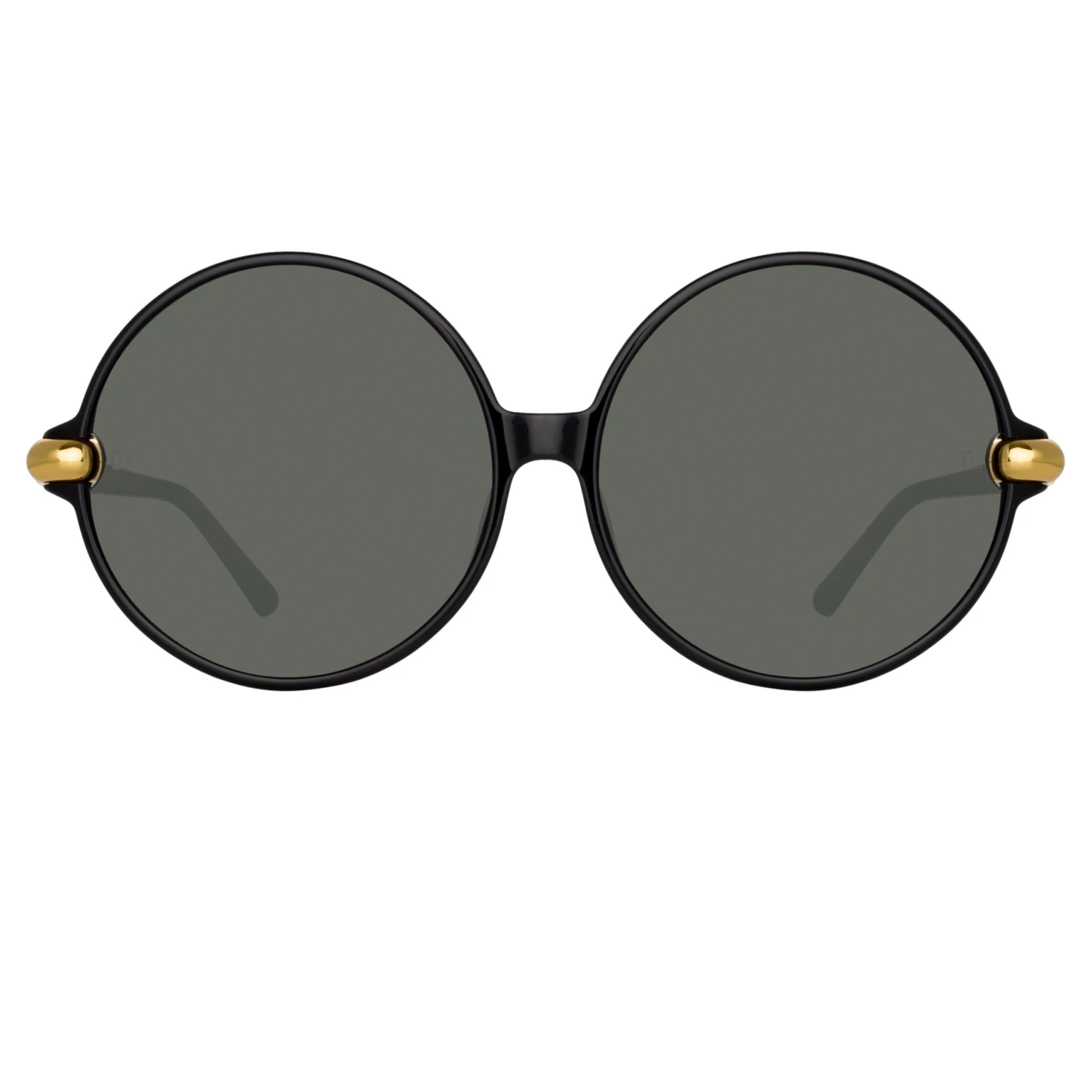 LINDA FARROW (U.K.) Victoria Round Sunglasses In Black 1 LINDA FARROW (U.K.) Victoria Round Sunglasses In Black