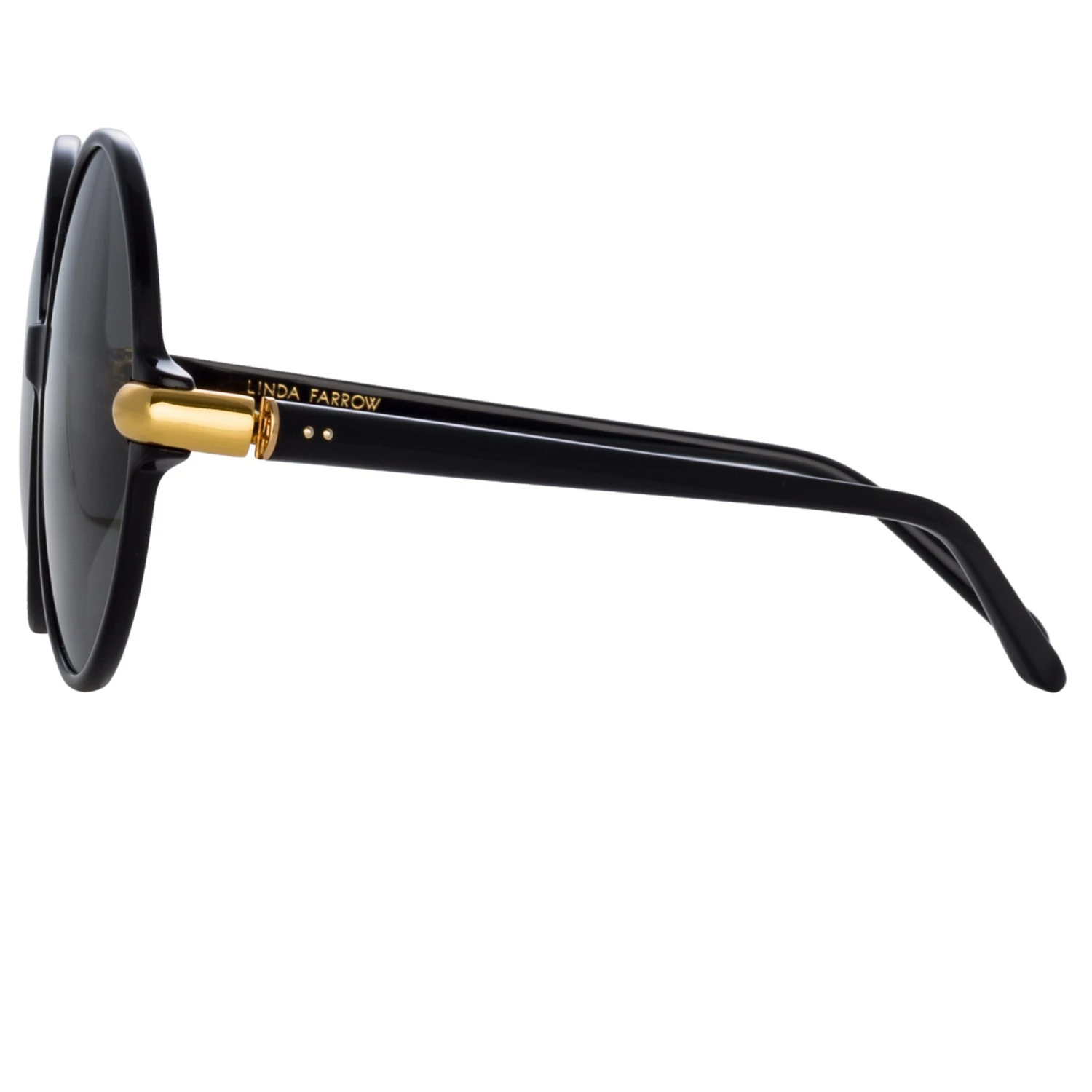 LINDA FARROW (U.K.) Victoria Round Sunglasses In Black 3 LINDA FARROW (U.K.) Victoria Round Sunglasses In Black
