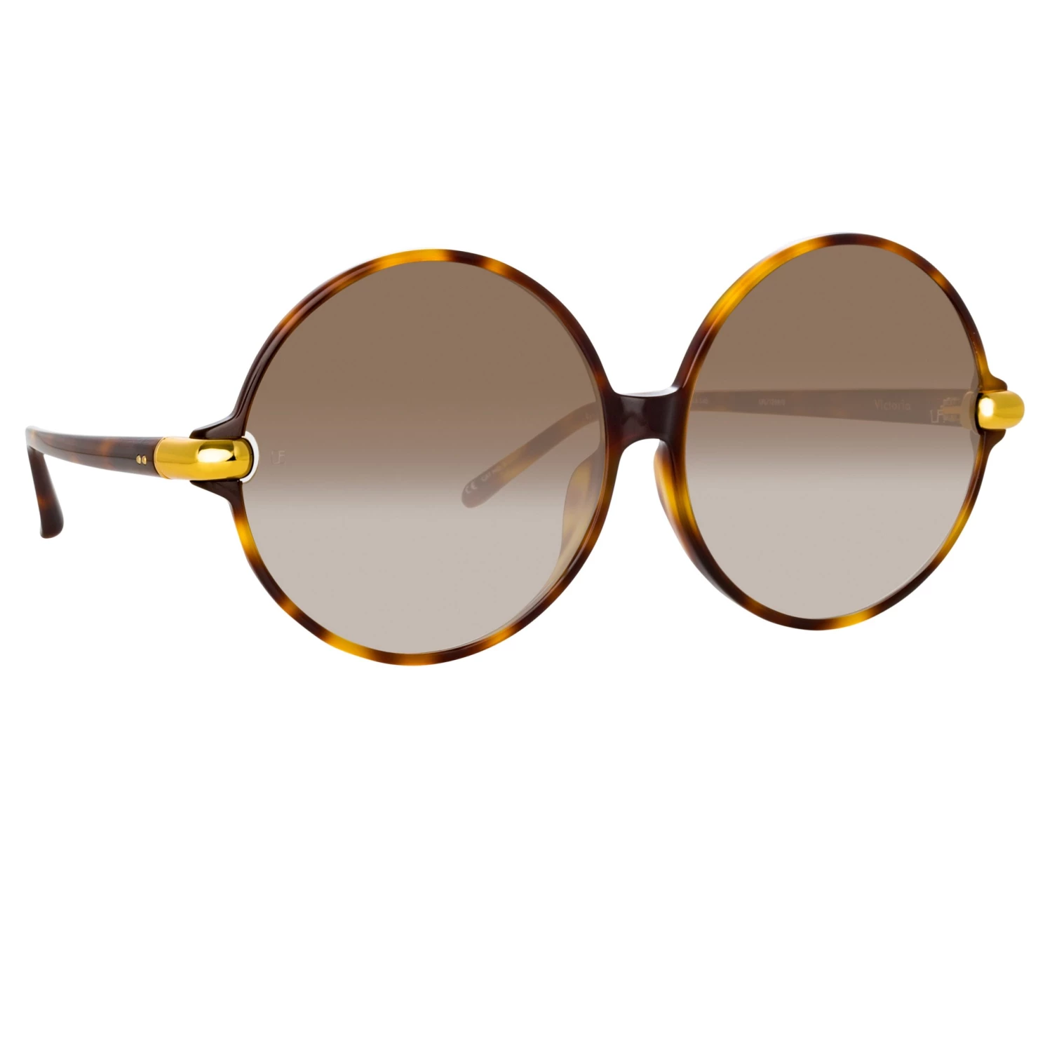 LINDA FARROW (U.K.) Victoria Round Sunglasses In Tortoiseshell Women's 3 LINDA FARROW (U.K.) Victoria Round Sunglasses In Tortoiseshell Women's