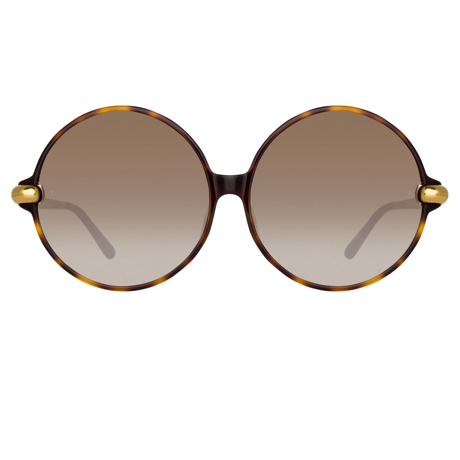LINDA FARROW (U.K.) Victoria Round Sunglasses In Tortoiseshell Women's 2 LINDA FARROW (U.K.) Victoria Round Sunglasses In Tortoiseshell Women's