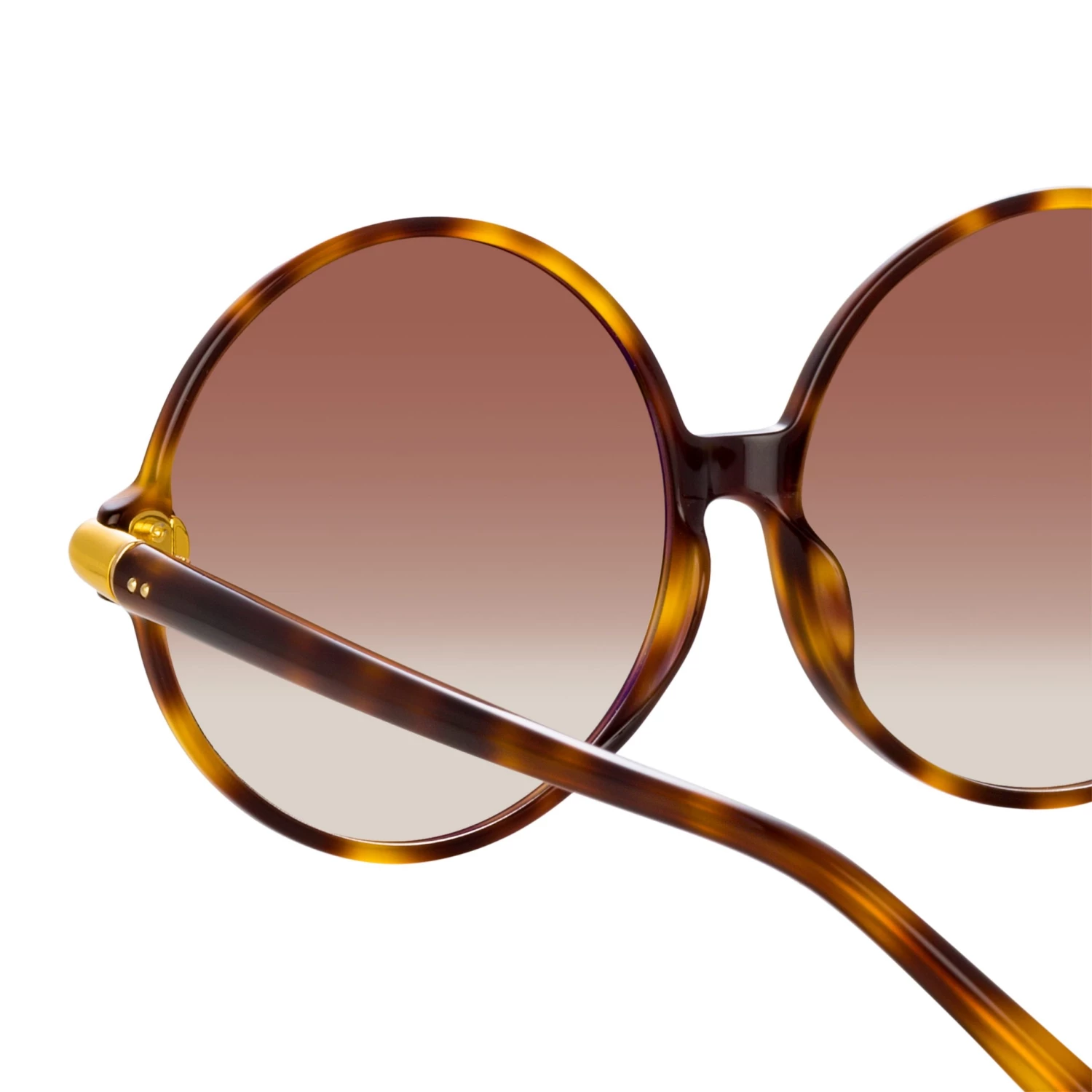 LINDA FARROW (U.K.) Victoria Round Sunglasses In Tortoiseshell Women's 5 LINDA FARROW (U.K.) Victoria Round Sunglasses In Tortoiseshell Women's