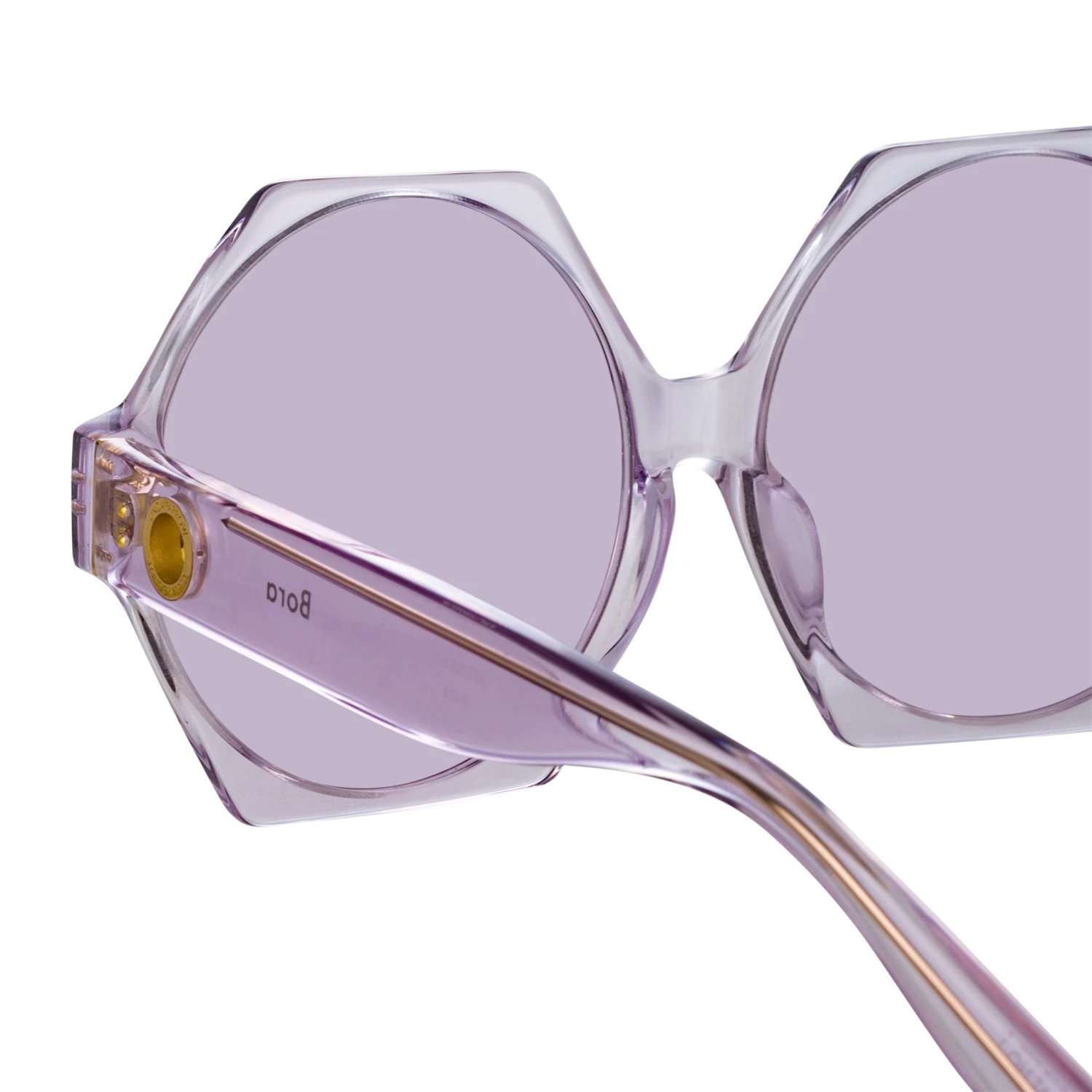 LINDA FARROW (U.K.) Bora Hexagon Sunglasses In Lilac 4 LINDA FARROW (U.K.) Bora Hexagon Sunglasses In Lilac
