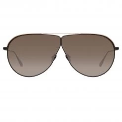 LINDA FARROW (U.K.) Women's Hura Aviator Sunglasses In Black