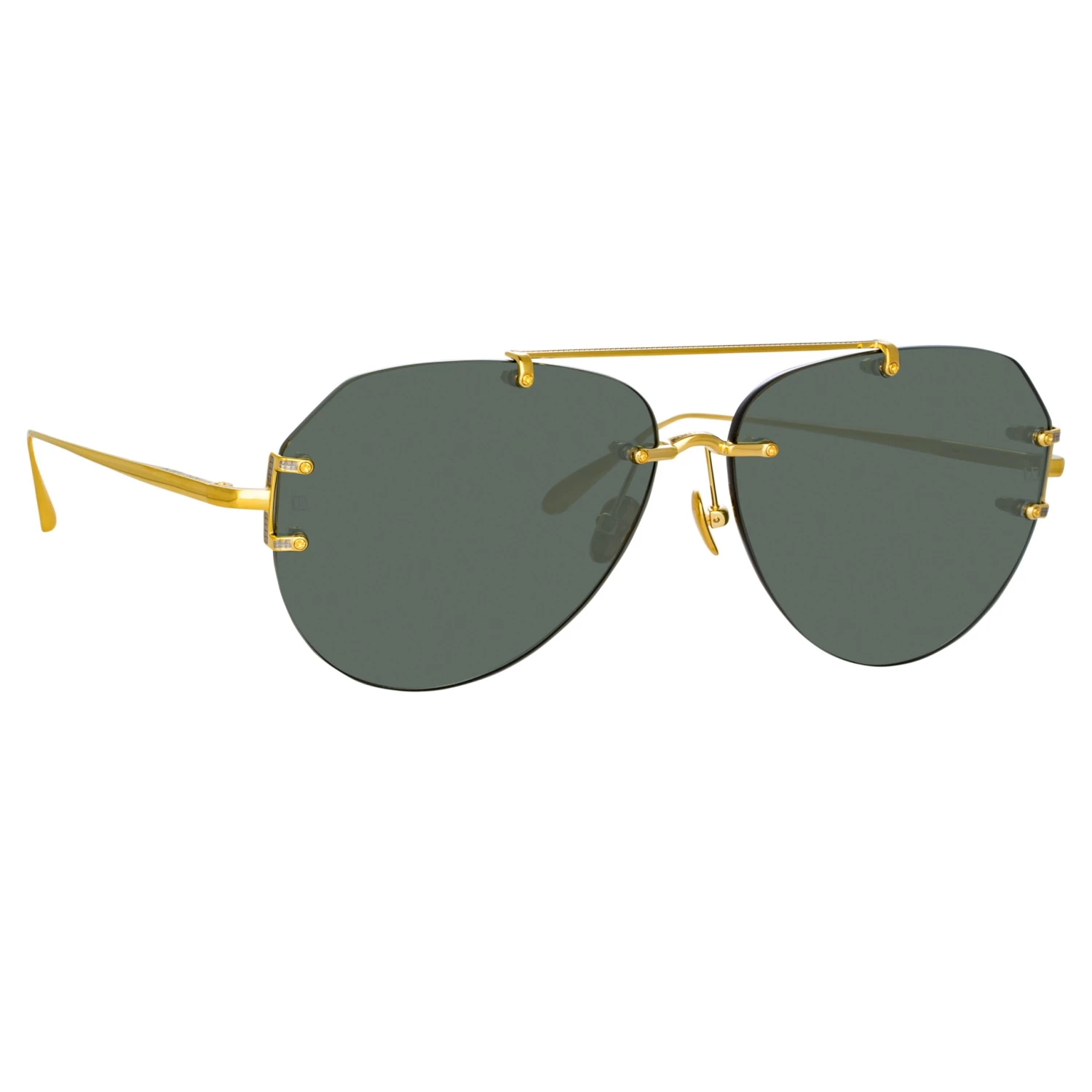 LINDA FARROW (U.K.) Duit Aviator Sunglasses In Yellow Gold Women's 2 LINDA FARROW (U.K.) Duit Aviator Sunglasses In Yellow Gold Women's