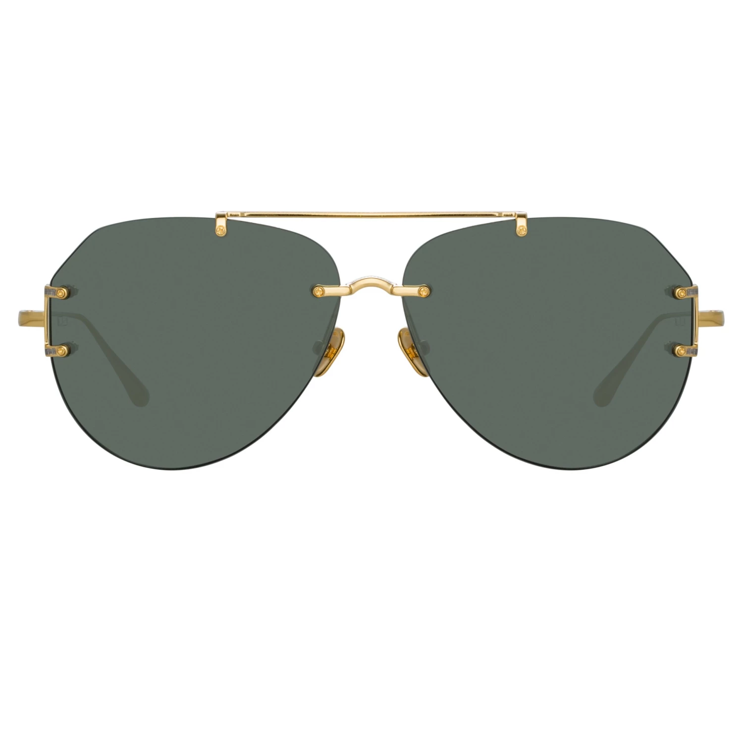 LINDA FARROW (U.K.) Duit Aviator Sunglasses In Yellow Gold Women's 1 LINDA FARROW (U.K.) Duit Aviator Sunglasses In Yellow Gold Women's
