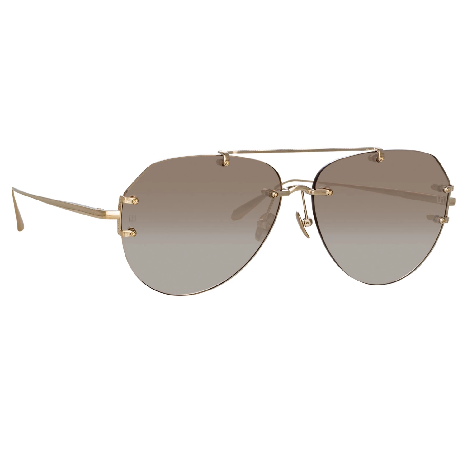 LINDA FARROW (U.K.) Duit Aviator Sunglasses In Light Gold 2 LINDA FARROW (U.K.) Duit Aviator Sunglasses In Light Gold