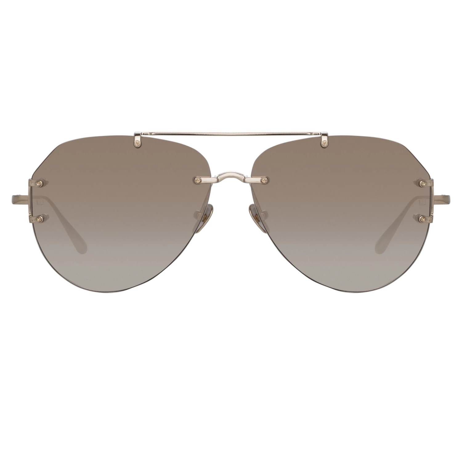 LINDA FARROW (U.K.) Duit Aviator Sunglasses In Light Gold 1 LINDA FARROW (U.K.) Duit Aviator Sunglasses In Light Gold