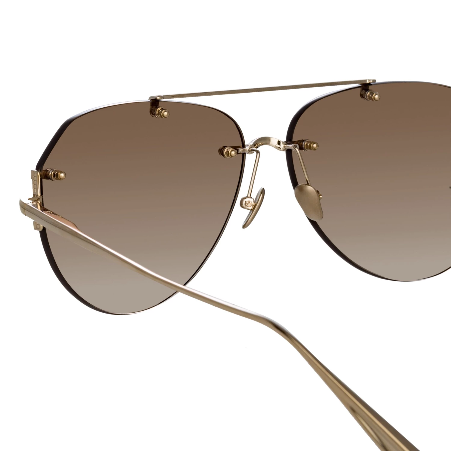 LINDA FARROW (U.K.) Duit Aviator Sunglasses In Light Gold 4 LINDA FARROW (U.K.) Duit Aviator Sunglasses In Light Gold