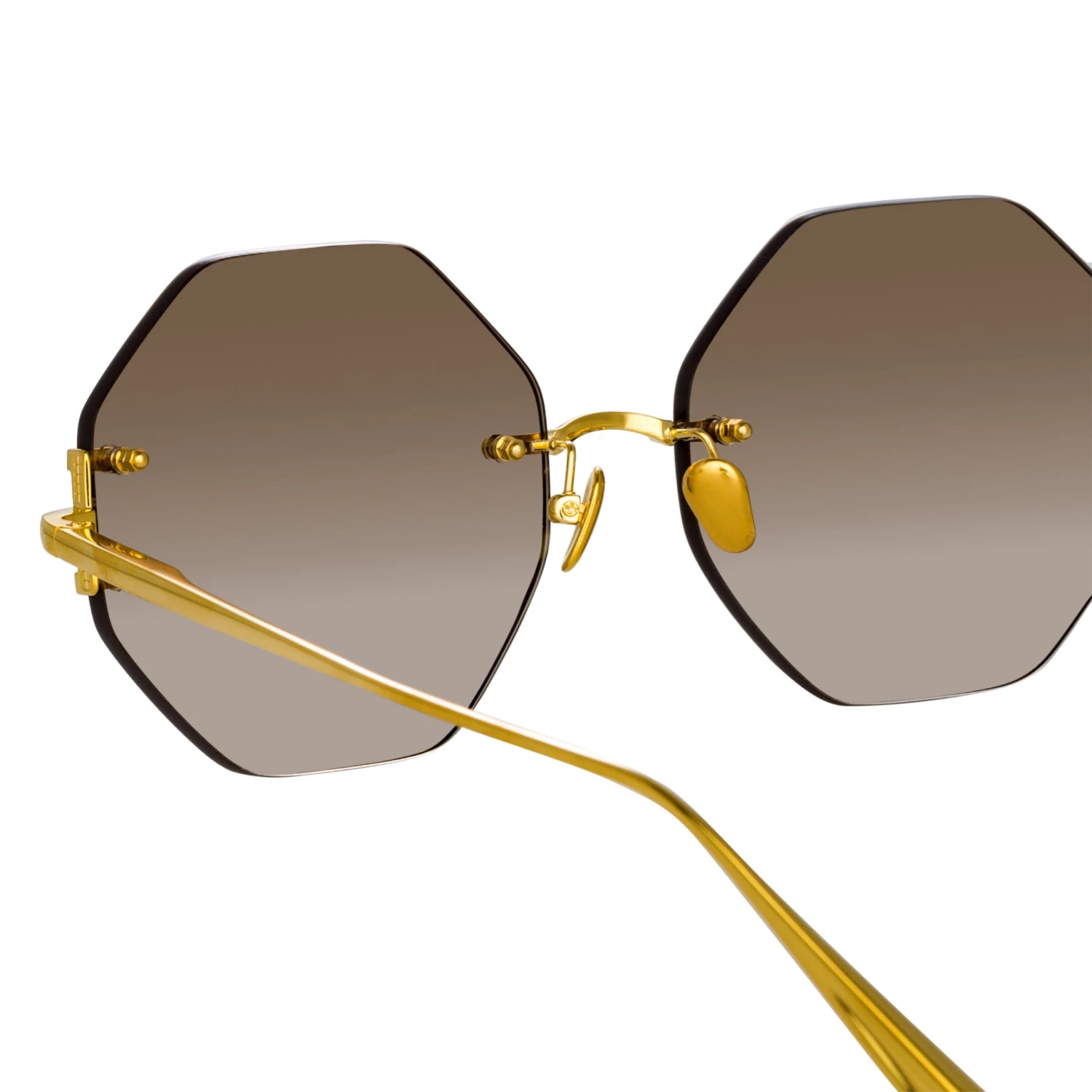 LINDA FARROW (U.K.) Women's Arua Hexagon Sunglasses In Yellow Gold 4 LINDA FARROW (U.K.) Women's Arua Hexagon Sunglasses In Yellow Gold