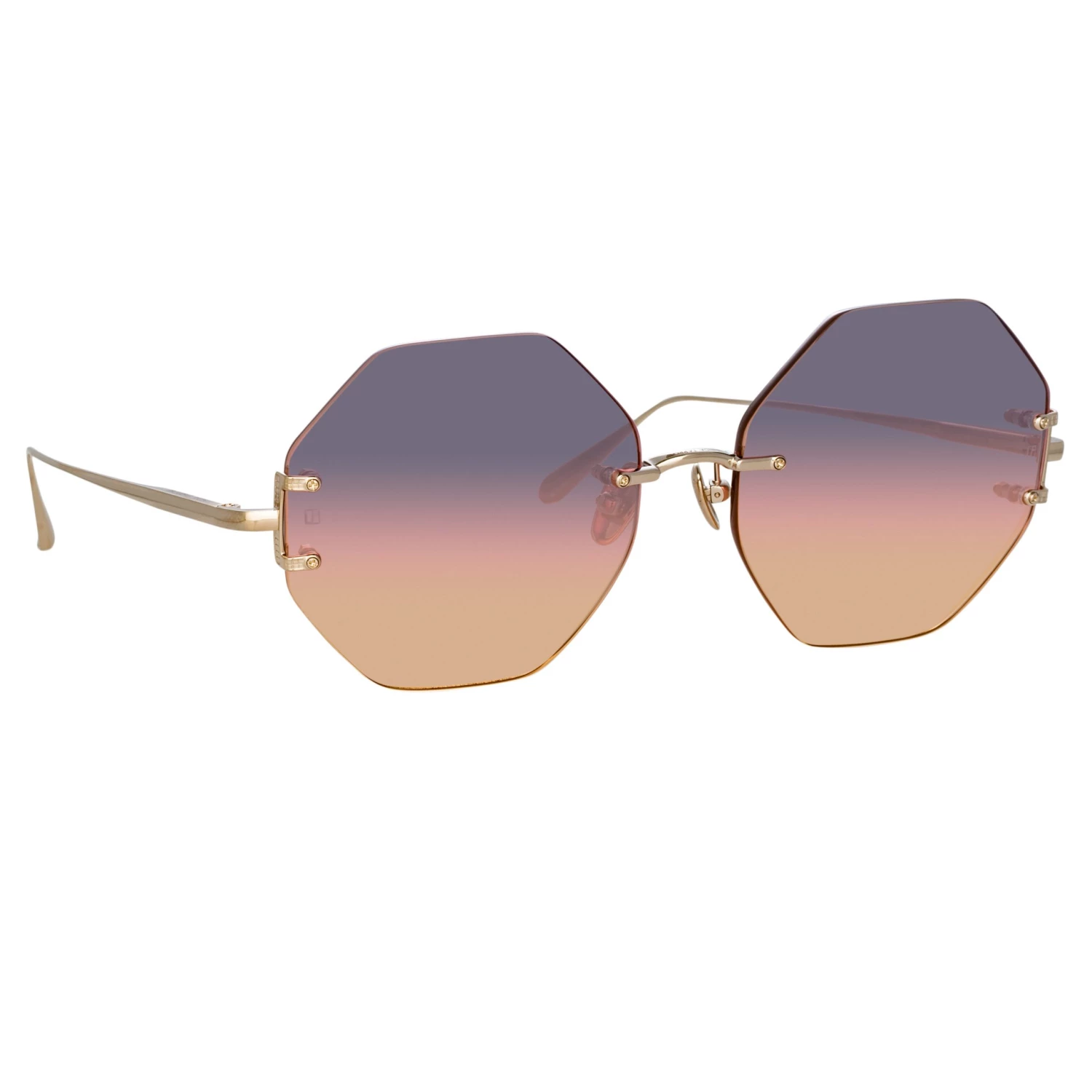 LINDA FARROW (U.K.) Arua Hexagon Sunglasses In Light Gold Women's 2 LINDA FARROW (U.K.) Arua Hexagon Sunglasses In Light Gold Women's