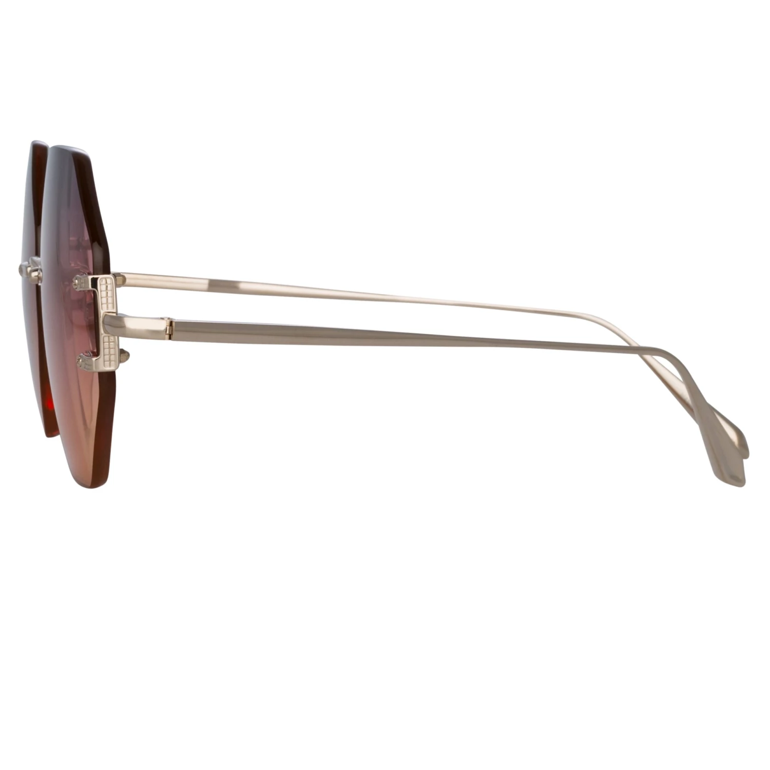 LINDA FARROW (U.K.) Arua Hexagon Sunglasses In Light Gold Women's 3 LINDA FARROW (U.K.) Arua Hexagon Sunglasses In Light Gold Women's