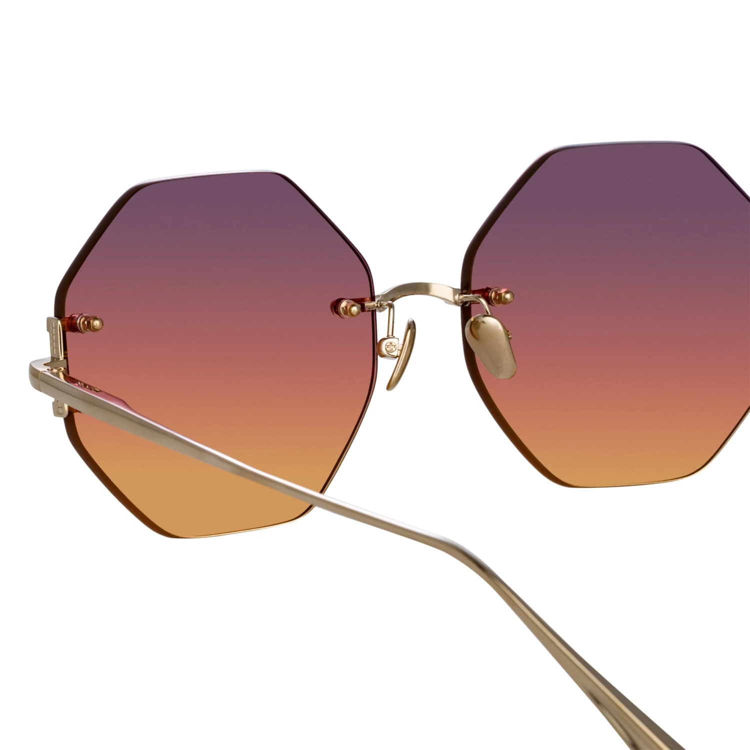 LINDA FARROW (U.K.) Arua Hexagon Sunglasses In Light Gold Women's 4 LINDA FARROW (U.K.) Arua Hexagon Sunglasses In Light Gold Women's
