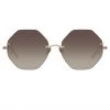 LINDA FARROW (U.K.) Women's Arua Hexagon Sunglasses In Rose Gold
