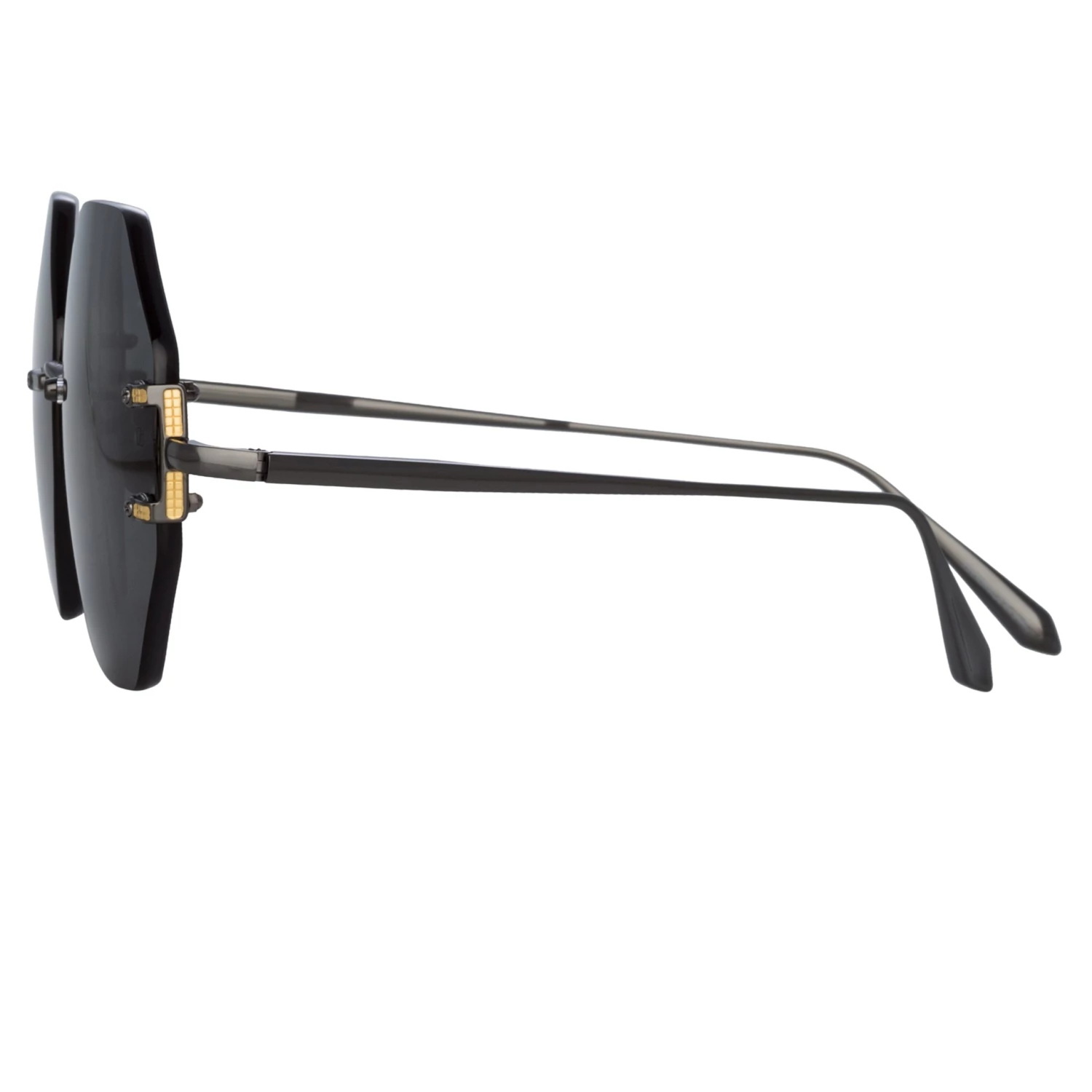 LINDA FARROW (U.K.) Arua Hexagon Sunglasses In Nickel Women's 4 LINDA FARROW (U.K.) Arua Hexagon Sunglasses In Nickel Women's