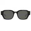 LINDA FARROW (U.K.) Ramon Rectangular Sunglasses In Black