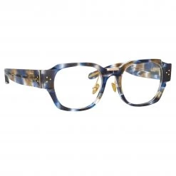 Linda Farrow The LINDA FARROW Spring/Summer '22 Collection Ramon Rectangular Optical Frame In Blue Tortoiseshell