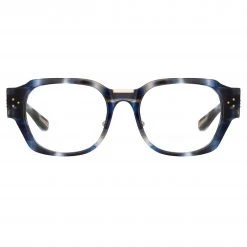 Linda Farrow The LINDA FARROW Spring/Summer '22 Collection Ramon Rectangular Optical Frame In Blue Tortoiseshell