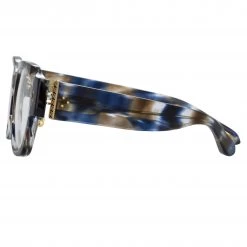 Linda Farrow The LINDA FARROW Spring/Summer '22 Collection Ramon Rectangular Optical Frame In Blue Tortoiseshell