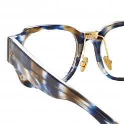 Linda Farrow The LINDA FARROW Spring/Summer '22 Collection Ramon Rectangular Optical Frame In Blue Tortoiseshell