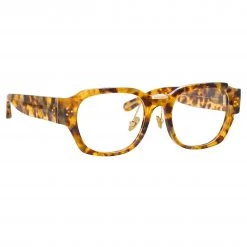 Linda Farrow The LINDA FARROW Spring/Summer '22 Collection Ramon Rectangular Optical Frame In Tobacco Tortoiseshell