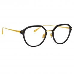 LINDA FARROW (U.K.) Cacao Angular Sunglasses In Black