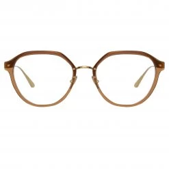 LINDA FARROW (U.K.) Cacao Angular Sunglasses In Tobacco The LINDA FARROW Spring/Summer '22 Collection