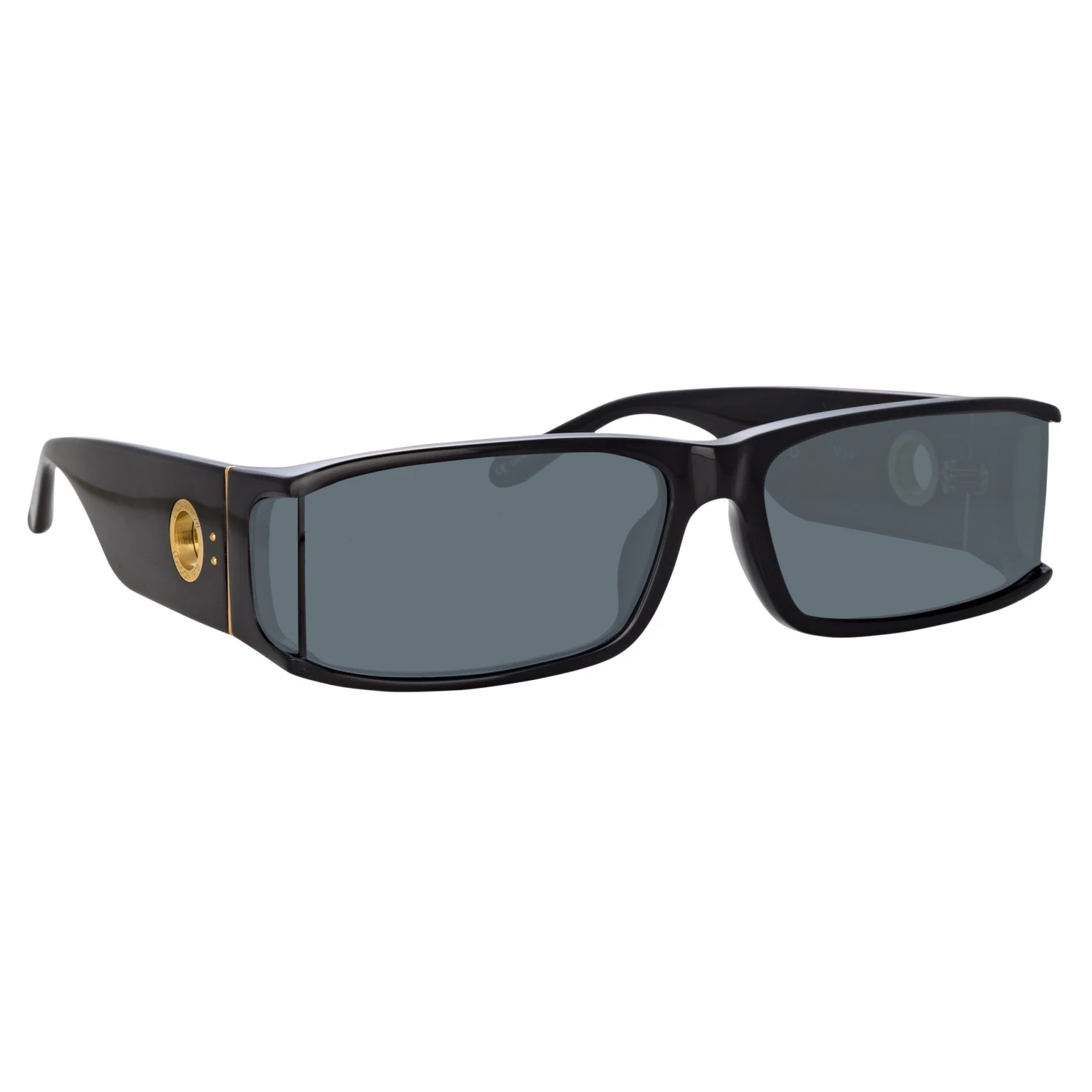 LINDA FARROW (U.K.) Women's Mya Rectangular Sunglasses In Black 3 LINDA FARROW (U.K.) Women's Mya Rectangular Sunglasses In Black