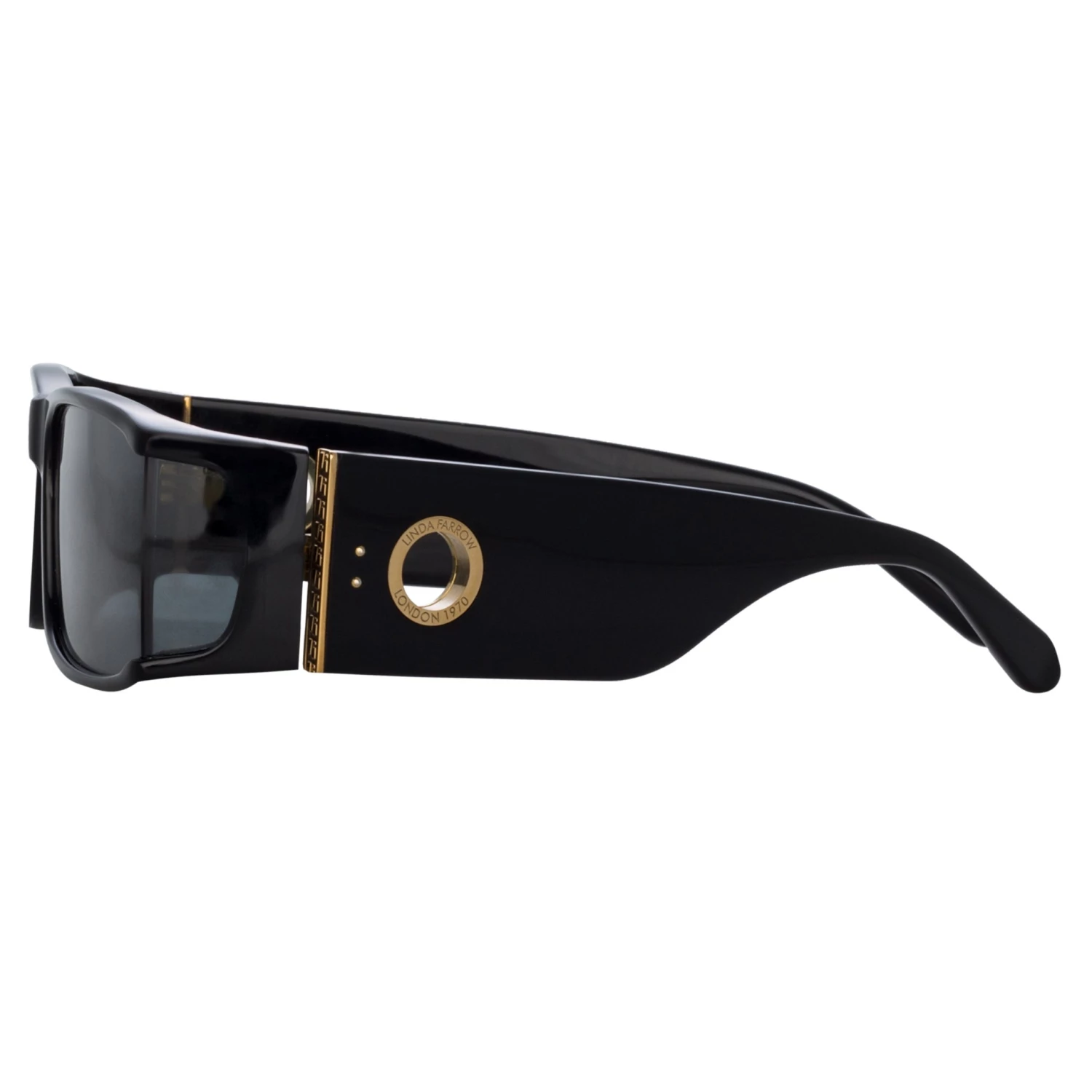 LINDA FARROW (U.K.) Women's Mya Rectangular Sunglasses In Black 4 LINDA FARROW (U.K.) Women's Mya Rectangular Sunglasses In Black