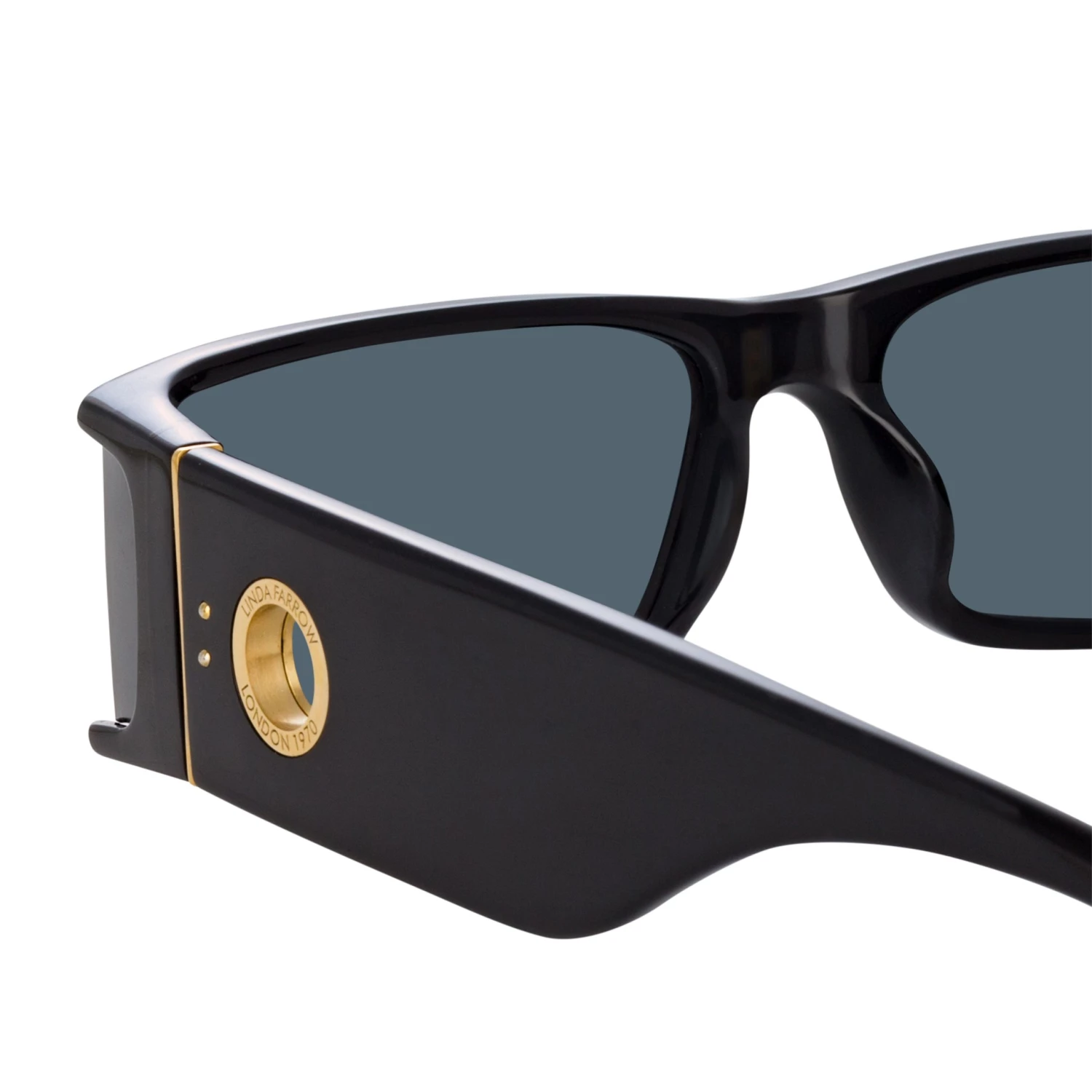LINDA FARROW (U.K.) Women's Mya Rectangular Sunglasses In Black 5 LINDA FARROW (U.K.) Women's Mya Rectangular Sunglasses In Black