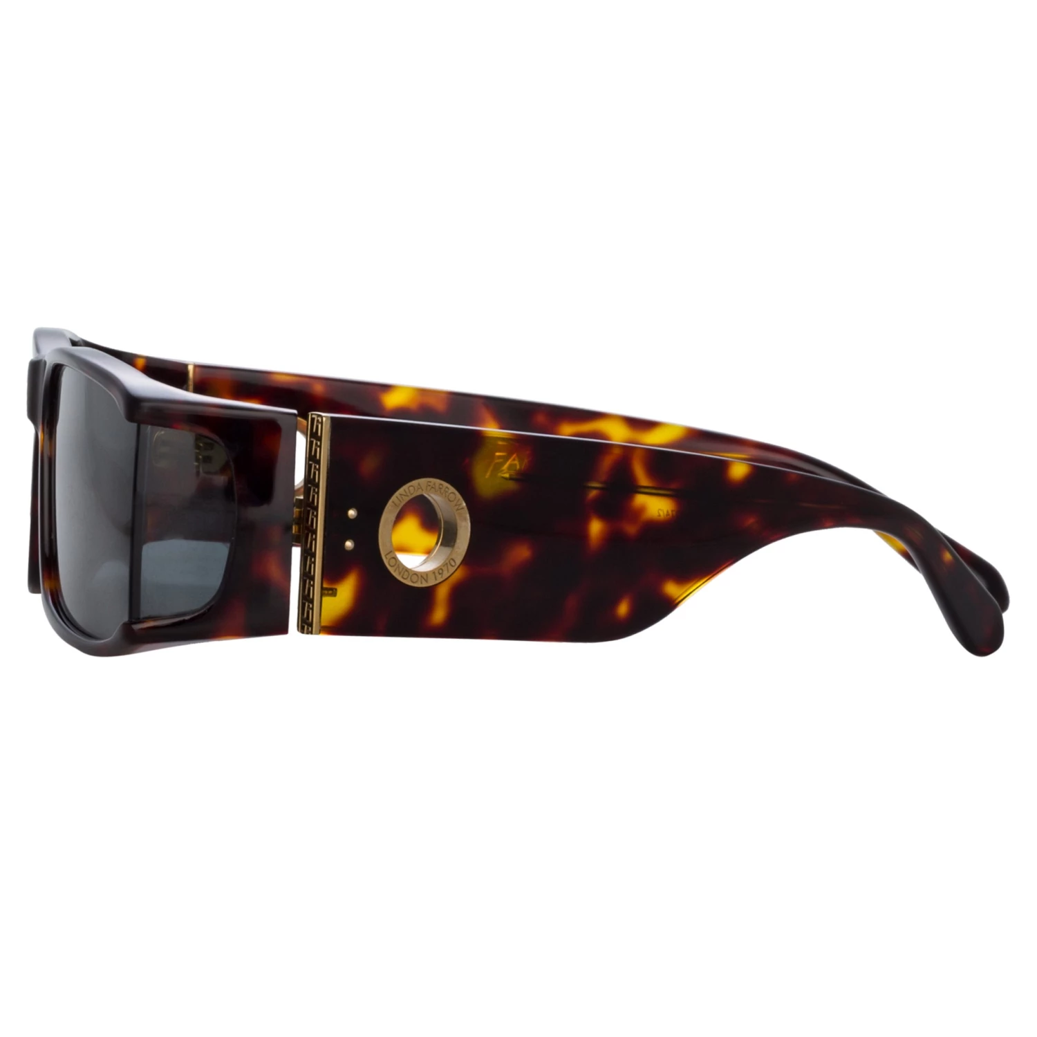 LINDA FARROW (U.K.) Women's Mya Rectangular Sunglasses In Tortoiseshell 4 LINDA FARROW (U.K.) Women's Mya Rectangular Sunglasses In Tortoiseshell
