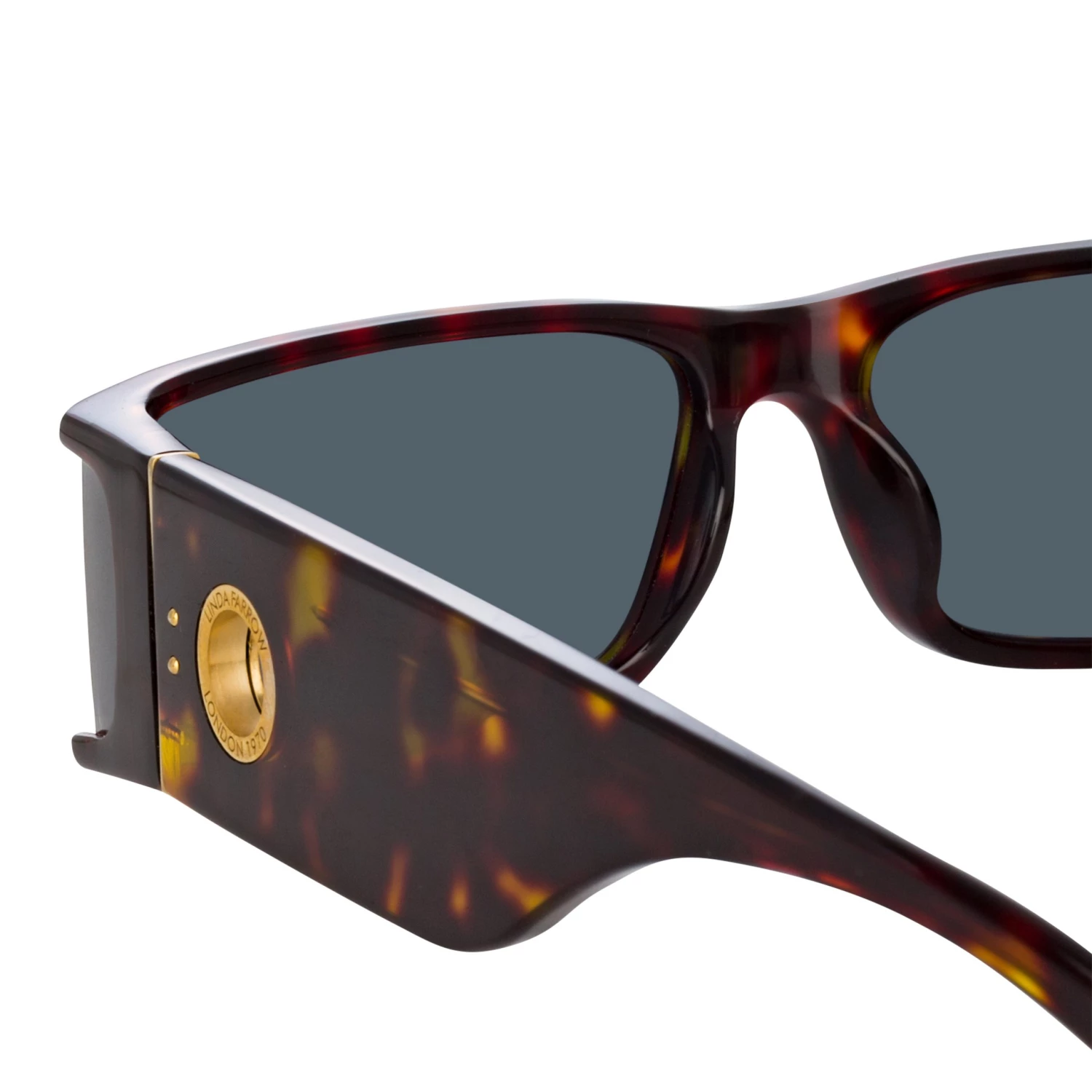 LINDA FARROW (U.K.) Women's Mya Rectangular Sunglasses In Tortoiseshell 5 LINDA FARROW (U.K.) Women's Mya Rectangular Sunglasses In Tortoiseshell