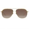 LINDA FARROW (U.K.) Matis Aviator Sunglasses In Yellow Gold