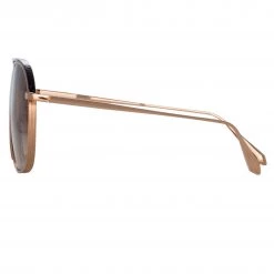 LINDA FARROW (U.K.) Matis Aviator Sunglasses In Rose Gold 6 LINDA FARROW (U.K.) Matis Aviator Sunglasses In Rose Gold