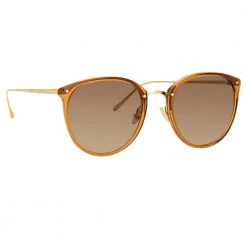 Linda Farrow Women's The Calthorpe | Oval Sunglasses In Brown Frame (C75)