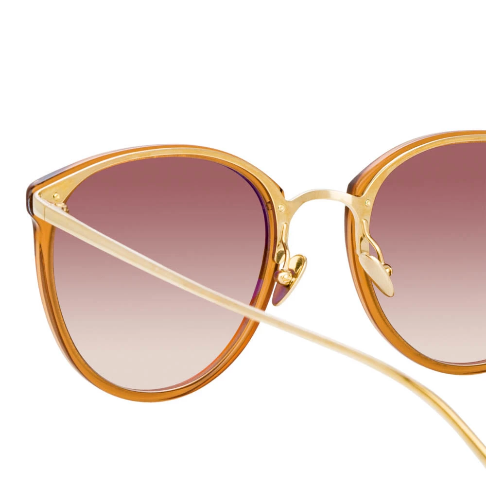 Linda Farrow Women's The Calthorpe | Oval Sunglasses In Brown Frame (C75) 4 Linda Farrow Women's The Calthorpe | Oval Sunglasses In Brown Frame (C75)