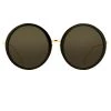 Linda Farrow The Kew | Kew Round Sunglasses In Black Frame (C1) Women's