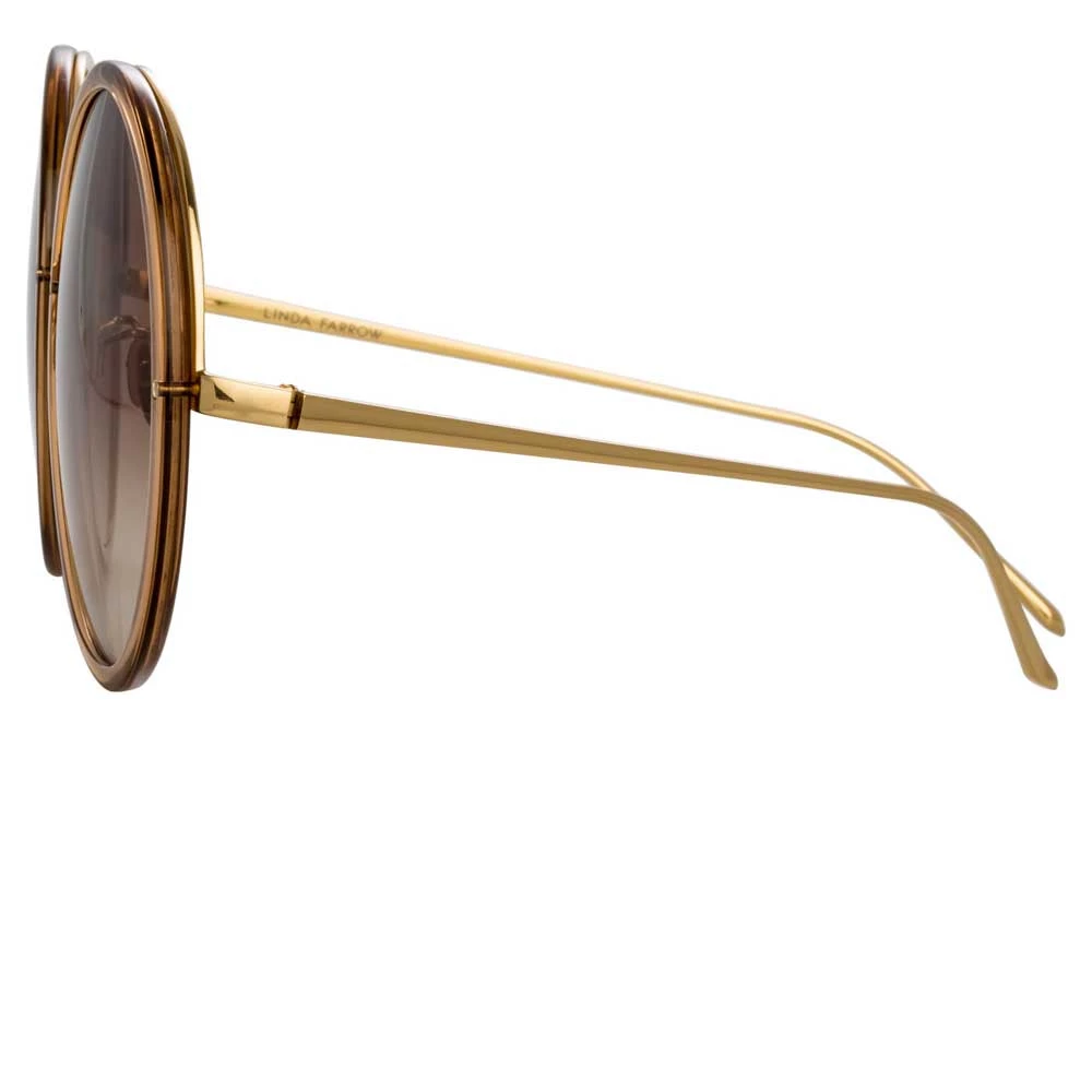 Linda Farrow Women's The Kew | Oversized Sunglasses In Brown Frame (C34) 4 Linda Farrow Women's The Kew | Oversized Sunglasses In Brown Frame (C34)