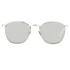 Linda Farrow The Simon | Square Sunglasses In White Gold Frame (C2)
