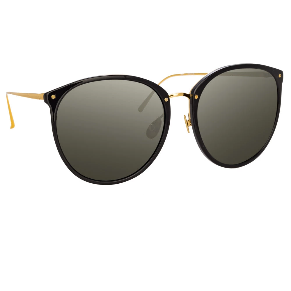 Linda Farrow The Kings | Oversized Sunglasses In Black Frame (C1) 2 Linda Farrow The Kings | Oversized Sunglasses In Black Frame (C1)