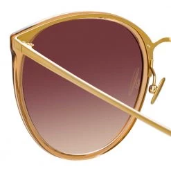 Linda Farrow Women's The Kings | Oversized Sunglasses In Brown Frame (C20) 8 Linda Farrow Women's The Kings | Oversized Sunglasses In Brown Frame (C20)