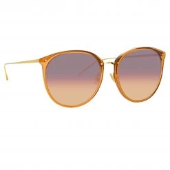 LINDA FARROW (U.K.) Women's Kings Oversized Sunglasses In Truffle