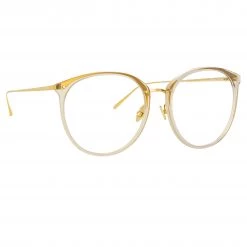 LINDA FARROW (U.K.) The LINDA FARROW Spring/Summer '22 Collection Kings Oversized Optical Frame In Truffle
