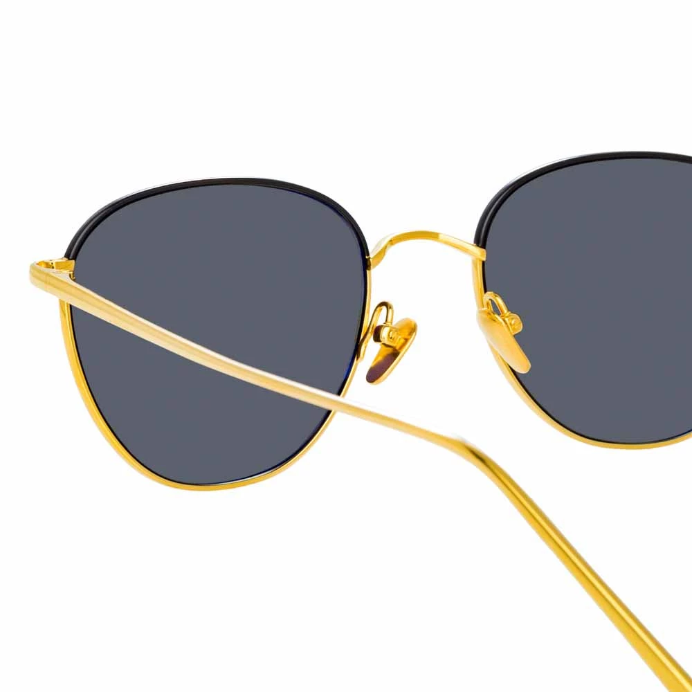 Linda Farrow The Raif | Square Sunglasses In Grey / Yellow Gold Frame (C20) 5 Linda Farrow The Raif | Square Sunglasses In Grey / Yellow Gold Frame (C20)