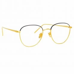 Linda Farrow The Raif | Square Optical Frame In Yellow Gold (C24) Women's