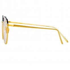 Linda Farrow The Raif | Square Optical Frame In Yellow Gold (C24) Women's