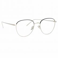 Linda Farrow The Raif | Square Optical Frame In White Gold (C25) 7 Linda Farrow The Raif | Square Optical Frame In White Gold (C25)