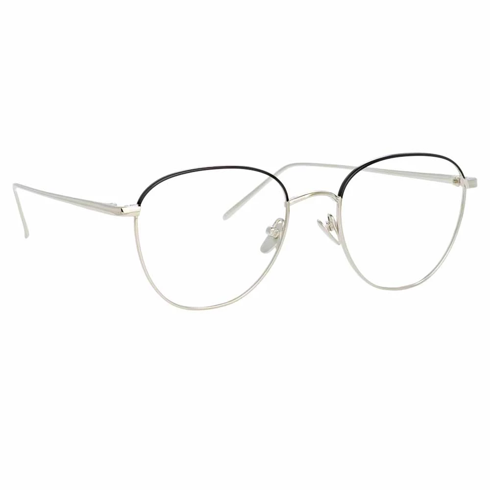 Linda Farrow The Raif | Square Optical Frame In White Gold (C25) 3 Linda Farrow The Raif | Square Optical Frame In White Gold (C25)