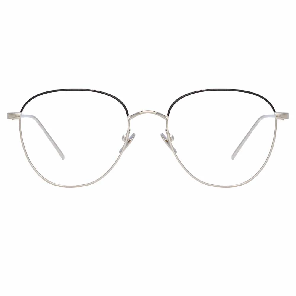 Linda Farrow The Raif | Square Optical Frame In White Gold (C25) 1 Linda Farrow The Raif | Square Optical Frame In White Gold (C25)