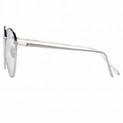 Linda Farrow The Raif | Square Optical Frame In White Gold (C25) 8 Linda Farrow The Raif | Square Optical Frame In White Gold (C25)