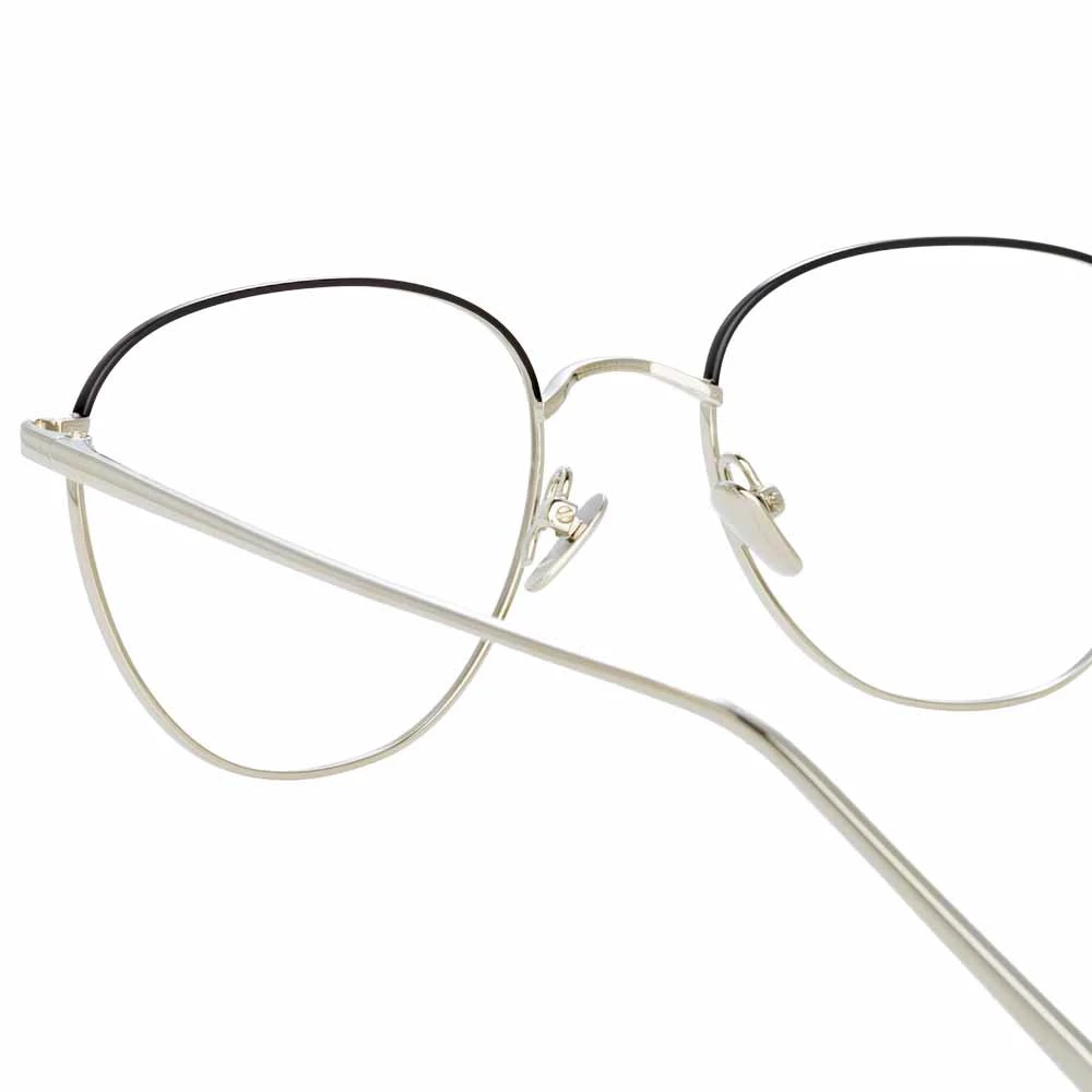 Linda Farrow The Raif | Square Optical Frame In White Gold (C25) 5 Linda Farrow The Raif | Square Optical Frame In White Gold (C25)
